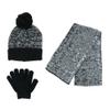 Polar Wear Boys Knit Hat, Scarf And Gloves Set - Black/White view 1