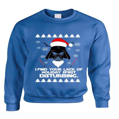 ALLNTRENDS Adult Sweatshirt I Find Your Lack Of Holiday Spirit Disturbing Xmas (2XL, Royal Blue)