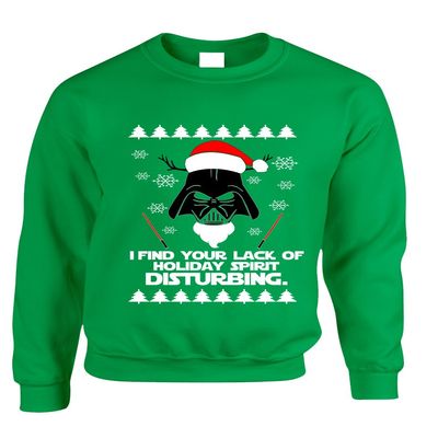 ALLNTRENDS Adult Sweatshirt I Find Your Lack Of Holiday Spirit Disturbing Xmas (L, Irish Green)