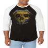 Metallica mens Metallica Now That We're Dead Raglan Baseball Jersey T Shirt, Black/White, Medium US view 1