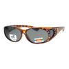 Womens Fit Over Glasses Polarized Sunglasses Oval Rhinestone Frame Tort, Black view 1