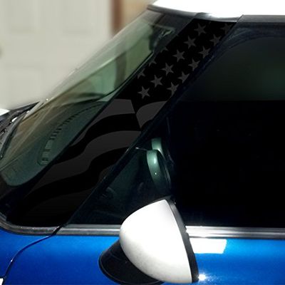 US Flag Pillar Vinyl Decals for 1st Gen MINI Cooper - Set of 2 - Choose Color - [Matte Black]