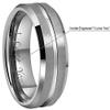 CROWNAL 10mm 8mm 6mm Tungsten Wedding Band Ring Engraved I Love You Men Women Polished Groove Matte Finish Beveled Edges (8mm,15) view 3