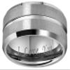 CROWNAL 10mm 8mm 6mm Tungsten Wedding Band Ring Engraved I Love You Men Women Polished Groove Matte Finish Beveled Edges (10mm,17) view 2