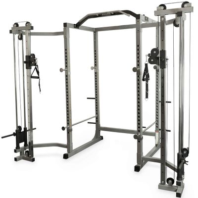 Valor Fitness Heavy Duty Power Rack - Squat Rack - Chrome Pull Up Bar and Power Cage (BD-11BCC Power Rack w/Cable Crossover)