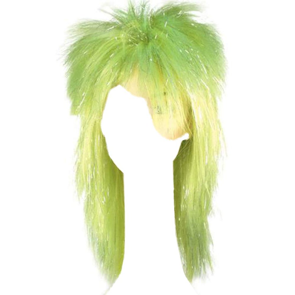 Punk Fright 14" Long Color Blue/White - Lacey Wigs Adult Colorful Circus Nightclub Parade Clown Rock Bundle Costume Wig Care Guide
