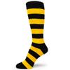 Spotlight Hosiery Men's Two Color Striped Dress Socks, Black/Golden Yellow, Size 10-13 view 1
