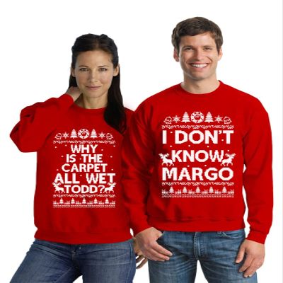 Pekatees Margo Todd Sweatshirts Todd Margo Sweaters Couples Christmas Sweater Red Men XXX-Large/Red Ladies XXX-Large