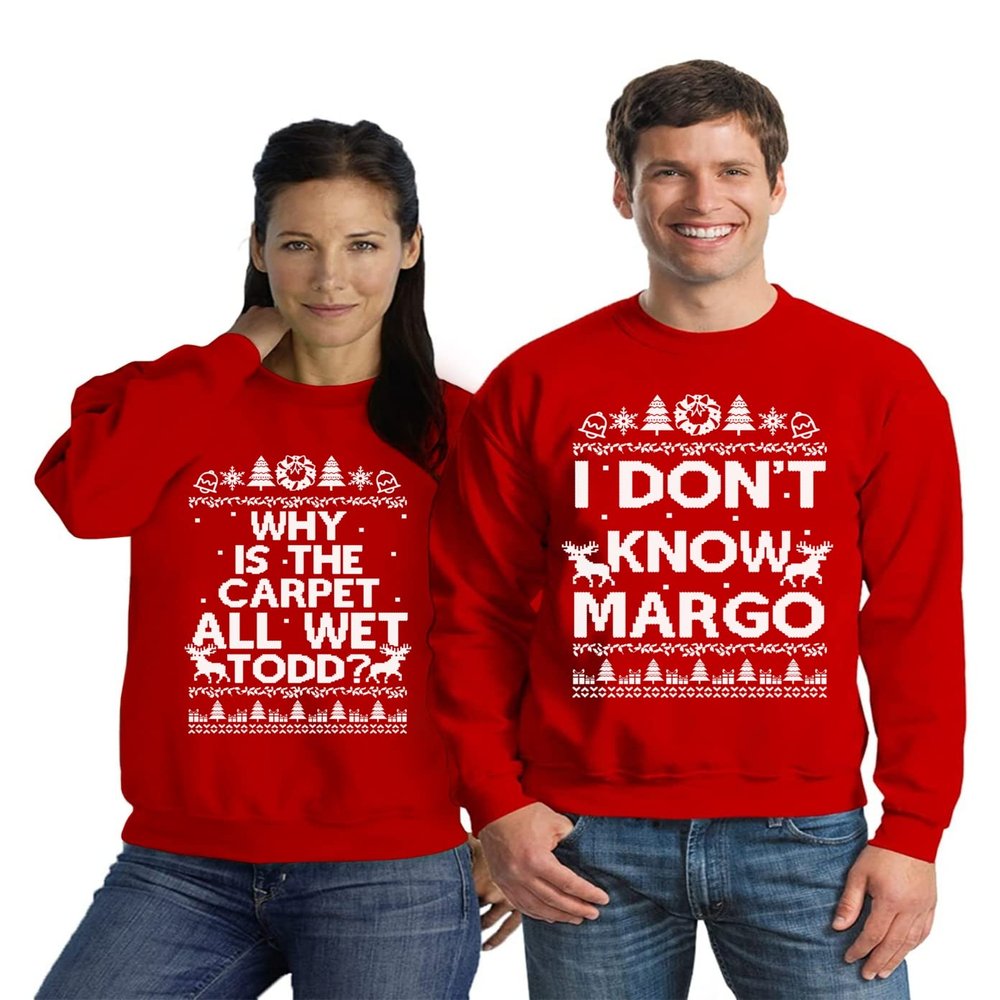 Pekatees Margo Todd Sweatshirts Todd Margo Sweaters Couples Christmas Sweater Red Men XXX-Large/Red Ladies XXX-Large