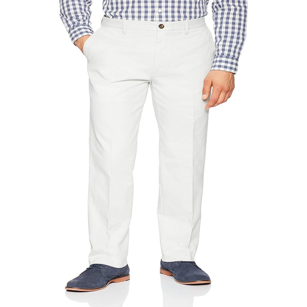 Amazon Essentials Men's Classic-Fit Wrinkle-Resistant Flat-Front Chino Pant (Available in Big & Tall), Light Grey, 38W x 29L