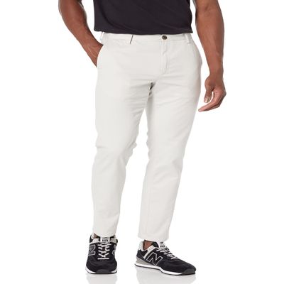 Amazon Essentials Men's Slim-Fit Wrinkle-Resistant Flat-Front Chino Pant, Light Grey, 36W x 32L