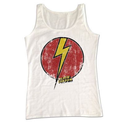 Flash Gordon Mens Flash Bolt Tank Top, Size: X-Large, Color: White