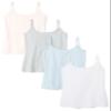 Amazon Essentials Women's Slim-Fit Camisole, Pack of 4, Light Blue/Light Grey Heather/Pale Pink/White, Medium view 1