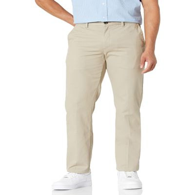 Amazon Essentials Men's Slim-Fit Wrinkle-Resistant Flat-Front Chino Pant, Khaki Beige, 36W x 28L