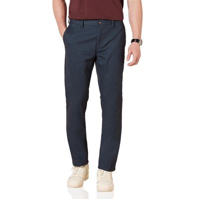 Amazon Essentials Men's Slim-Fit Wrinkle-Resistant Flat-Front Chino Pant, Navy, 33W x 28L