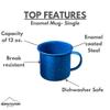 Alpine Mountain Gear 12 oz. Enamel Coffee Mug for Camping/Hiking, Durable Enamel Dishware, by Caddis Sports view 2
