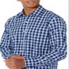 Amazon Essentials Men's Slim-Fit Long-Sleeve Poplin Shirt, Blue Plaid/Red, Large view 4