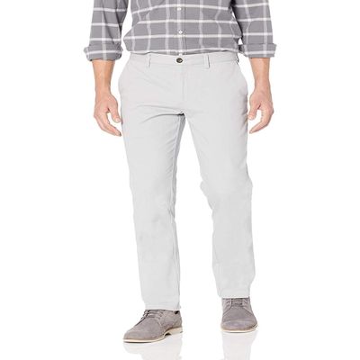 Amazon Essentials Men's Slim-Fit Wrinkle-Resistant Flat-Front Chino Pant, Light Grey, 40W x 34L