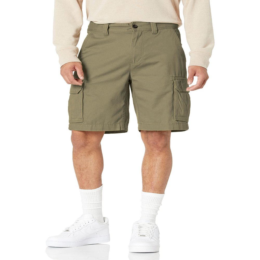 Amazon Essentials Men's 10" Classic-Fit Cargo Shorts, Soft Cotton Twill (Available in Big & Tall), Khaki Brown, 38