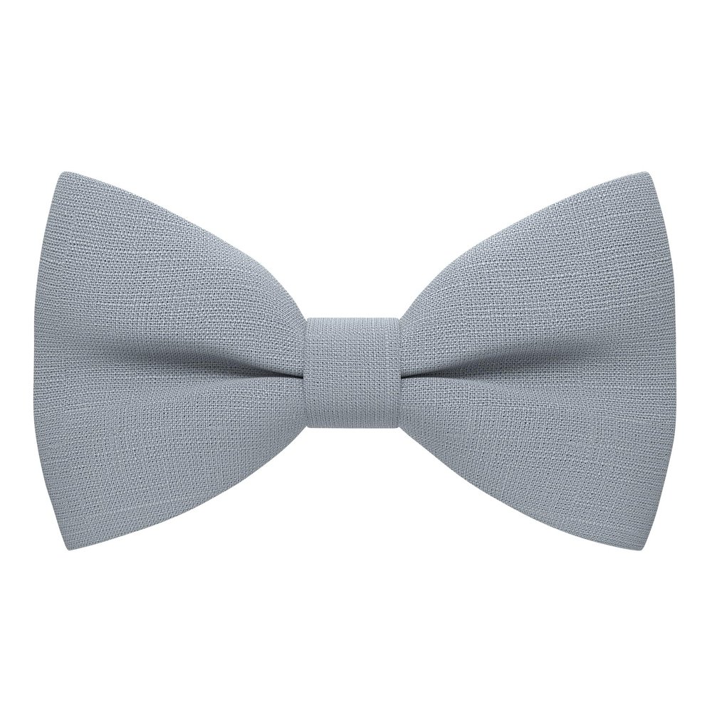 Bow Tie House Linen Men's Classic Pre-Tied Bow Tie Formal Solid Tuxedo (Large, Fossil Grey)