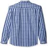 Amazon Essentials Men's Slim-Fit Long-Sleeve Poplin Shirt, Blue Plaid/Red, Small view 2