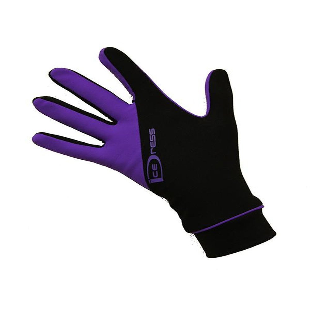 IceDress Two Color Thermal Figure Skating Gloves Sport (Black and Purple) (XS (13-15)