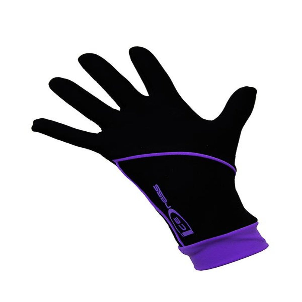 IceDress Thermal Figure Skating Gloves (Black and Purple) (XS (13-15)