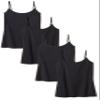 Amazon Essentials Women's Slim-Fit Camisole, Pack of 4, Black, Large view 1