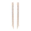 Grace Jun Bridal AAA CZ Tassel Clip on Earrings No Pierced for Women Party Wedding Fashion Cuff Earrings (3 rows gold plated) view 1