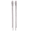 Grace Jun Bridal AAA CZ Tassel Clip on Earrings No Pierced for Women Party Wedding Gorgeous Earrings (2 rows platinum plated) view 1