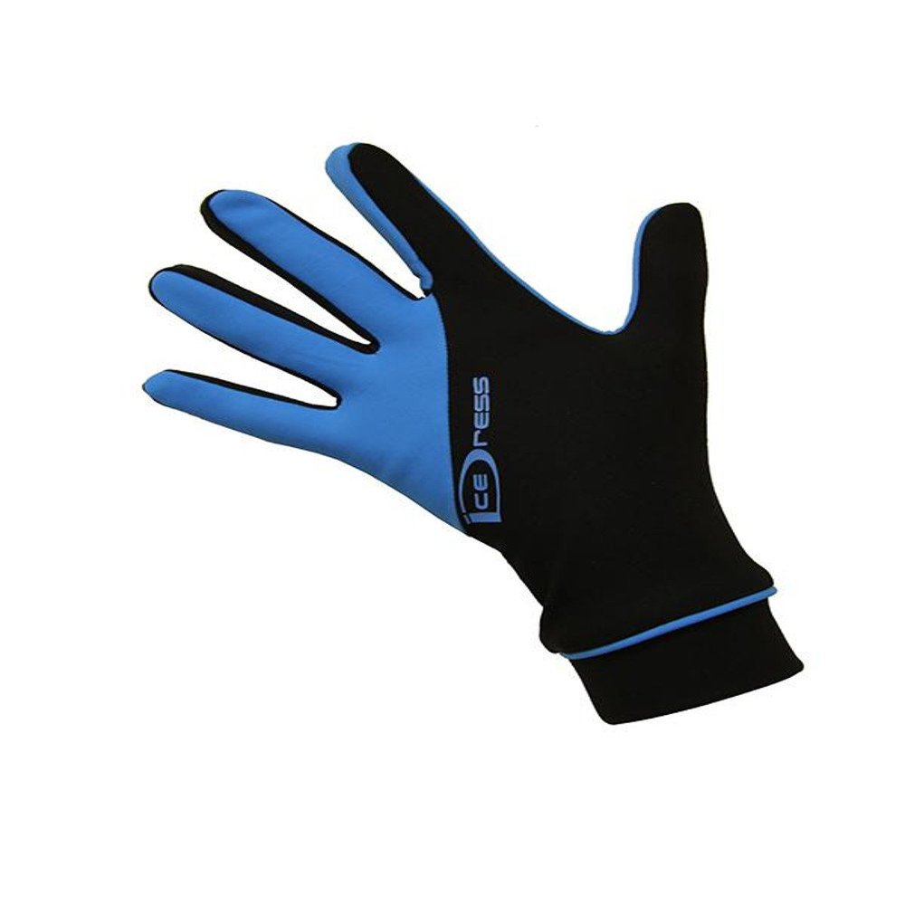 IceDress Two Color Thermal Figure Skating Gloves Sport (Black and Blue) (CL (10-12)