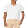 Amazon Essentials Men's White Polo Shirts Short Sleeve, Slim-Fit Cotton Pique, Large view 1