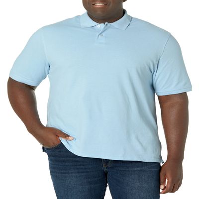 Amazon Essentials Men's Regular-Fit Cotton Pique Polo Shirt (Available in Big & Tall), Light Blue, XX-Large