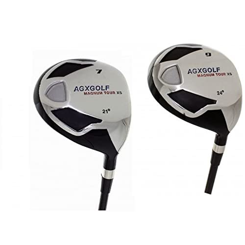 AGXGOLF Men's Magnum 7 + 9 Fairway Utility Woods Set: Graphite Shafts + Head Covers Right Hand, Regular Flex, Cadet Length (-1.0")