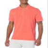 Amazon Essentials Men's Coral Orange Polo Shirts Short Sleeve, Slim-Fit Cotton Pique, Large view 1