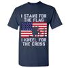 I Stand for The Flag I Kneel for The Cross T-Shirt Patriotic Military Navy Blue Large view 2