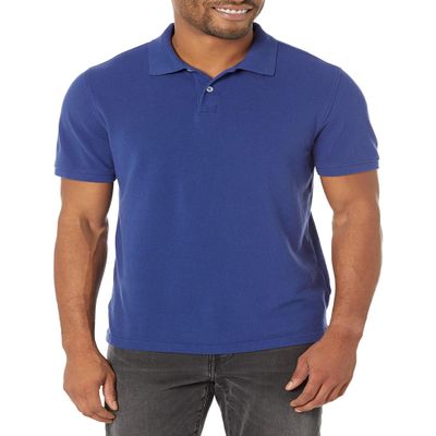 Amazon Essentials Men's Navy Polo Shirts Short Sleeve, Slim-Fit Cotton Pique, XX-Large