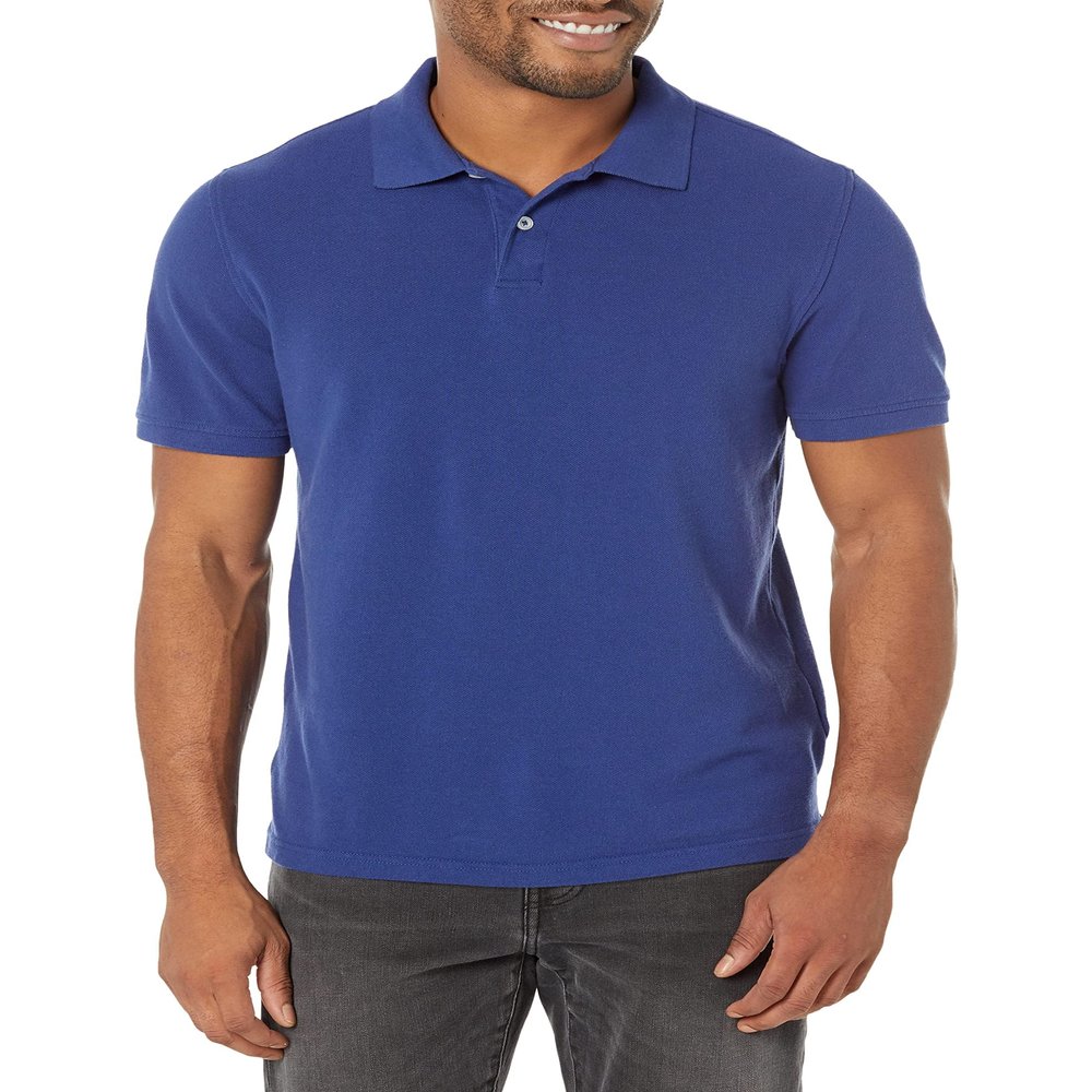 Amazon Essentials Men's Navy Polo Shirts Short Sleeve, Slim-Fit Cotton Pique, XX-Large