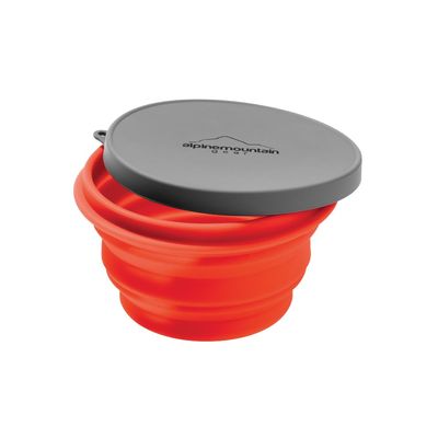 Collapsible Silicone Bowl with Lid for Camping and Backpacking - Camping Dishware Gear Essentials in Small/Red (Made by Caddis Sports)