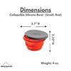 Collapsible Silicone Bowl with Lid for Camping and Backpacking - Camping Dishware Gear Essentials in Small/Red (Made by Caddis Sports) view 3