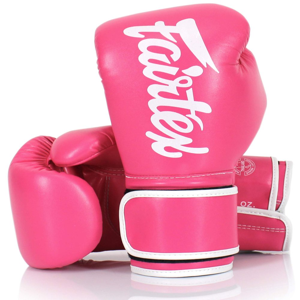 Fairtex BGV14 Muay Thai Boxing Microfibre Gloves for Men, Women, Kids | MMA Gloves, Kickboxing, Gym, Workout | Premium Quality, Light Weight & Shock Absorbent Boxing Gloves- (Pink/White/16oz)