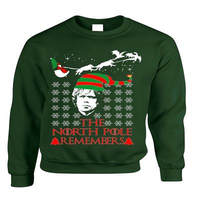 ALLNTRENDS Adult Sweatshirt The North Pole Remembers Ugly Xmas Trendy Gift (2XL, Forest Green)