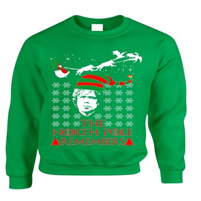 ALLNTRENDS Adult Sweatshirt The North Pole Remembers Ugly Xmas Trendy Gift (S, Irish Green)