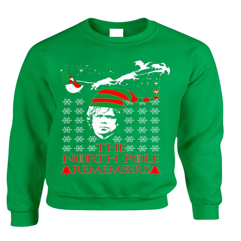 ALLNTRENDS Adult Sweatshirt The North Pole Remembers Ugly Xmas Trendy Gift (S, Irish Green)