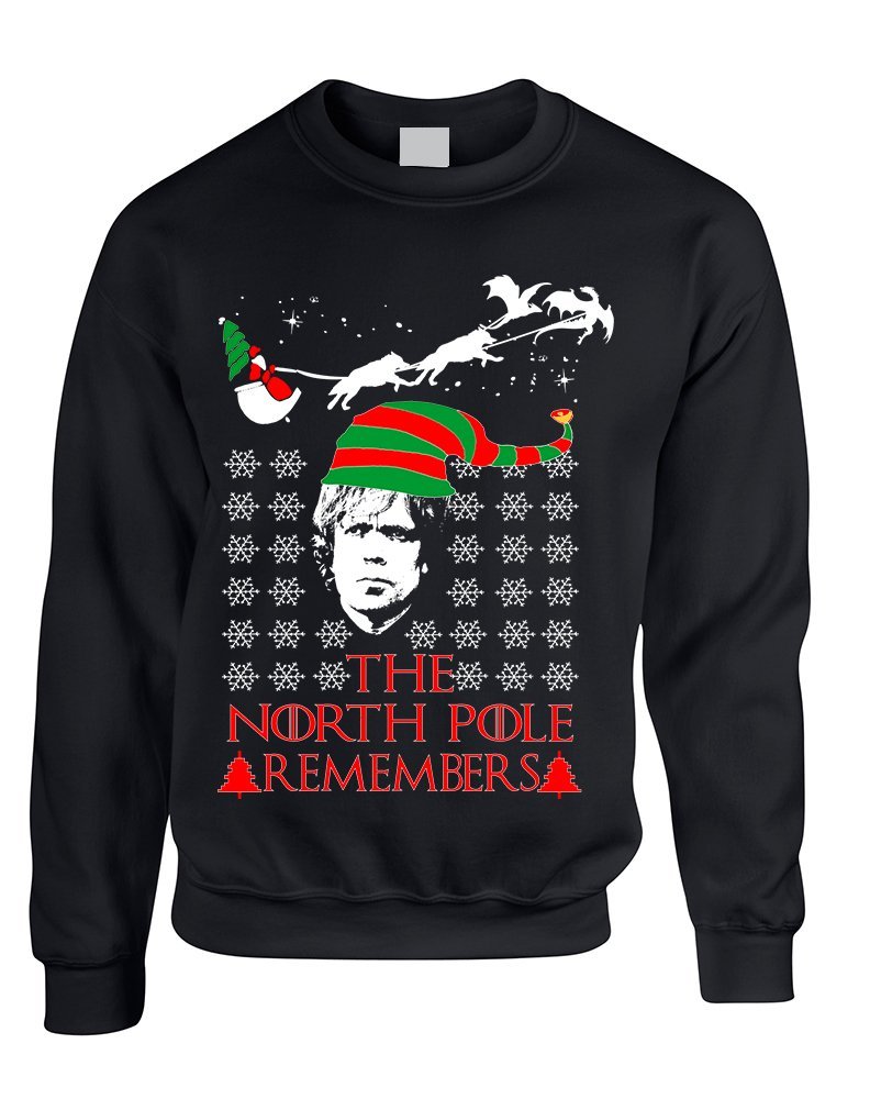 ALLNTRENDS Adult Sweatshirt The North Pole Remembers Ugly Xmas Trendy Gift (3XL, Black)