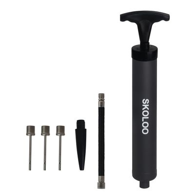 Skoloo 10" Portable Hand Air Ball Pump Inflator Kit with Needle, Nozzle, Extension Hose for Soccer Basketball Football Volleyball Water Polo Rugby Exercise Sports Ball Balloon Swim Inflatables,Black