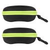 INNOLIFE Green 2pcs, Zipper Shell Sunglasses Glasses Case with Plastic Carabiner Hook view 1