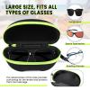 INNOLIFE Green 2pcs, Zipper Shell Sunglasses Glasses Case with Plastic Carabiner Hook view 3