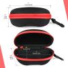 INNOLIFE Red 2pcs, Zipper Shell Sunglasses Glasses Case with Plastic Carabiner Hook view 2
