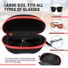 INNOLIFE Red 2pcs, Zipper Shell Sunglasses Glasses Case with Plastic Carabiner Hook view 3